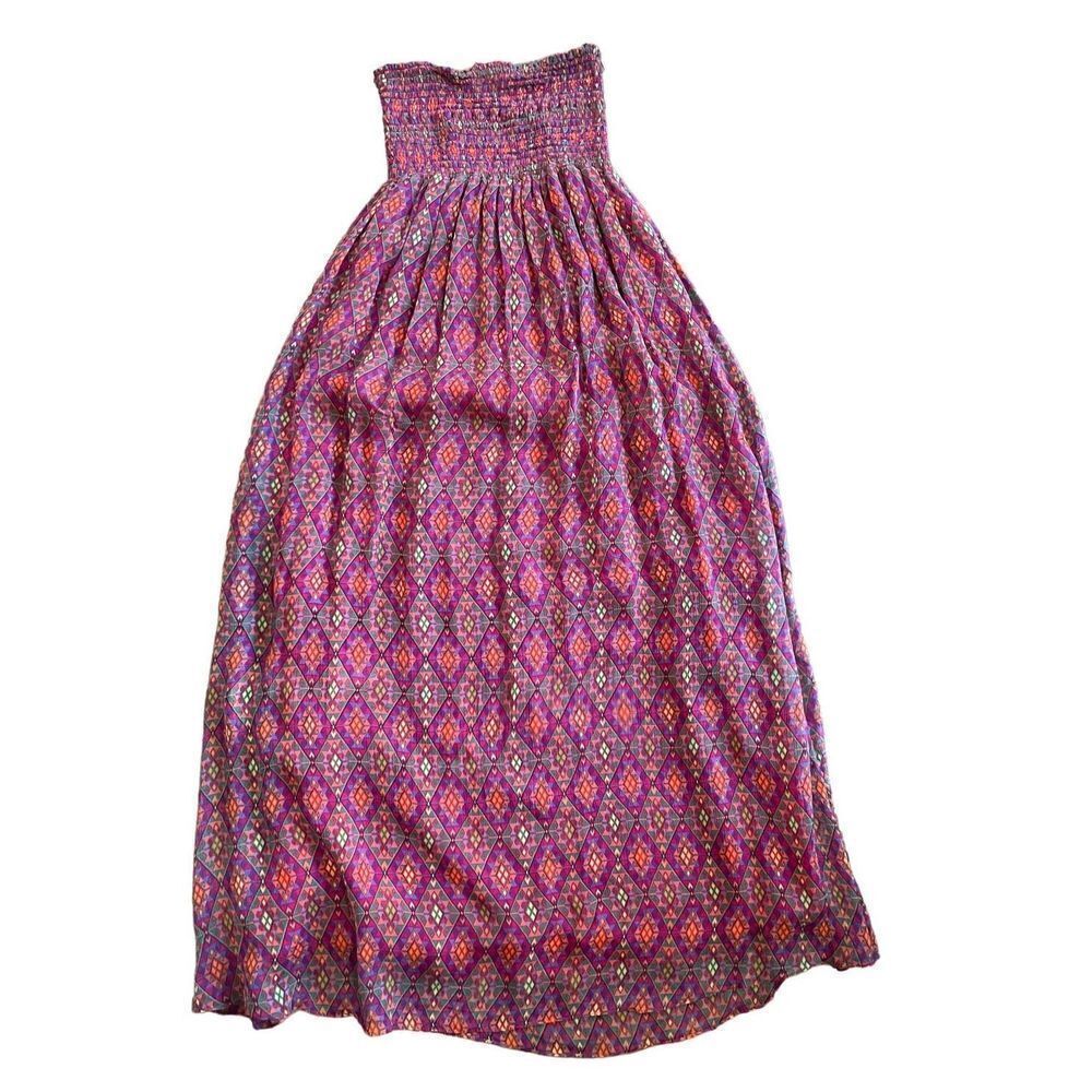Scoop NYC Beach one size 100% silk‎ geometric diamond pattern multicolor …